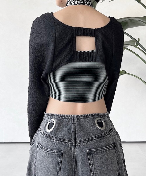 musubore（ムスボレ）の「2WAYバックルボレロ（カーディガン/ボレロ・レディース・ブラック・FREE）」の5枚目の写真