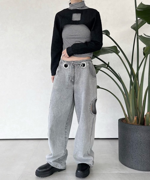 musubore（ムスボレ）の「2WAYバックルボレロ（カーディガン/ボレロ・レディース・ブラック・FREE）」の8枚目の写真