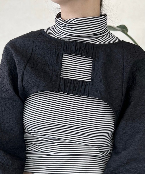 musubore（ムスボレ）の「2WAYバックルボレロ（カーディガン/ボレロ・レディース・ブラック・FREE）」の16枚目の写真