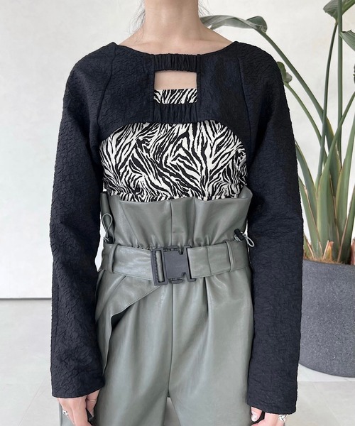 musubore（ムスボレ）の「2WAYバックルボレロ（カーディガン/ボレロ・レディース・ブラック・FREE）」の14枚目の写真