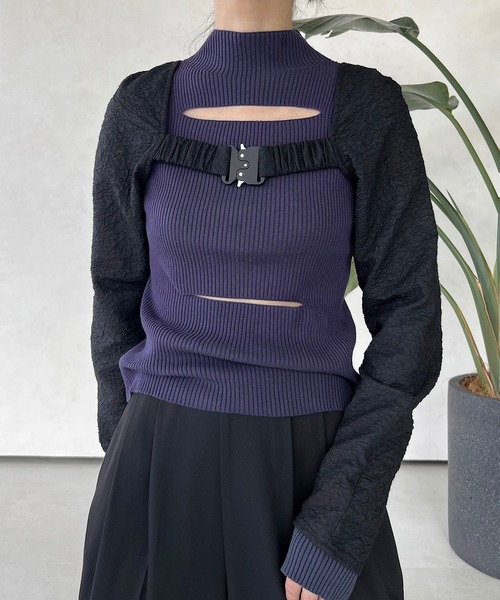 musubore（ムスボレ）の「2WAYバックルボレロ（カーディガン/ボレロ・レディース・ブラック・FREE）」の2枚目の写真