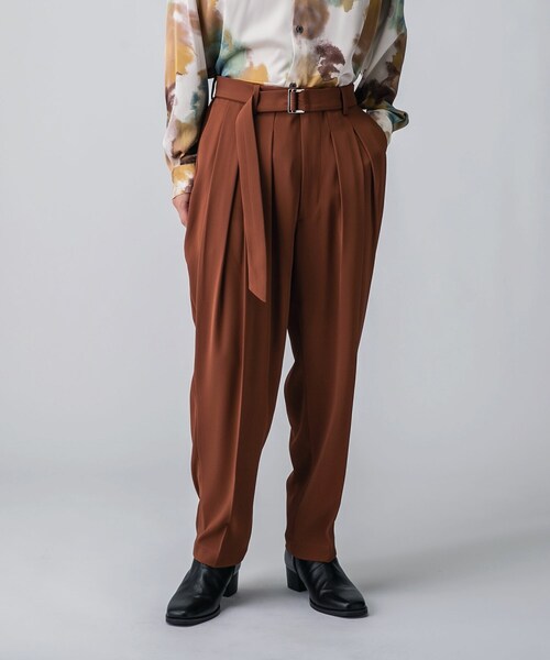 tk.TAKEO KIKUCHI（ティーケータケオキクチ）の「◆TROSARA多タックパンツ（その他パンツ・メンズ・ブラック/グリーン/ブラウン系・02/03/66）」の2枚目の写真