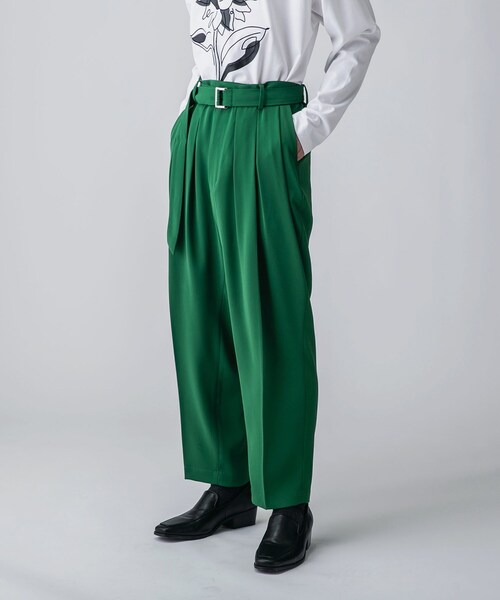 tk.TAKEO KIKUCHI（ティーケータケオキクチ）の「◆TROSARA多タックパンツ（その他パンツ・メンズ・ブラック/グリーン/ブラウン系・02/03/66）」の3枚目の写真