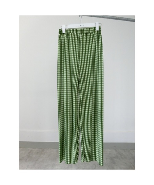 ulu（ウル）の「Gingham check pleats pants（その他パンツ・レディース・ライトグリーン・FREE）」の5枚目の写真