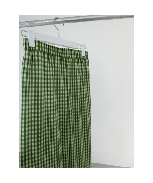 ulu（ウル）の「Gingham check pleats pants（その他パンツ・レディース・ライトグリーン・FREE）」の6枚目の写真