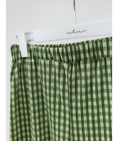 ulu（ウル）の「Gingham check pleats pants（その他パンツ・レディース・ライトグリーン・FREE）」の7枚目の写真