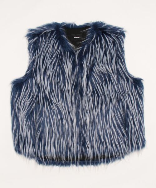 WE11DONE(ウェルダン)の「WE11DONE/ウェルダン/FAUX FUR VEST/ファーベスト/(その他アウター・メンズ・ブルー/ピンク・L)」の2枚目の写真