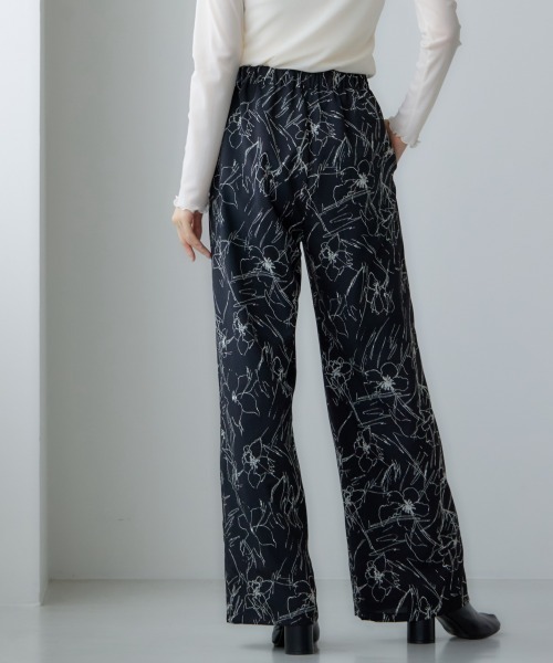 miclat（ミクラ）の「大きいサイズ ライン花柄ワイドパンツ miclat（その他パンツ・レディース・ブラック系/ホワイト系・LL/3L/4L/L）」の17枚目の写真