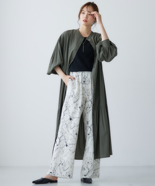 miclat（ミクラ）の「大きいサイズ ライン花柄ワイドパンツ miclat（その他パンツ・レディース・ブラック系/ホワイト系・LL/3L/4L/L）」の21枚目の写真