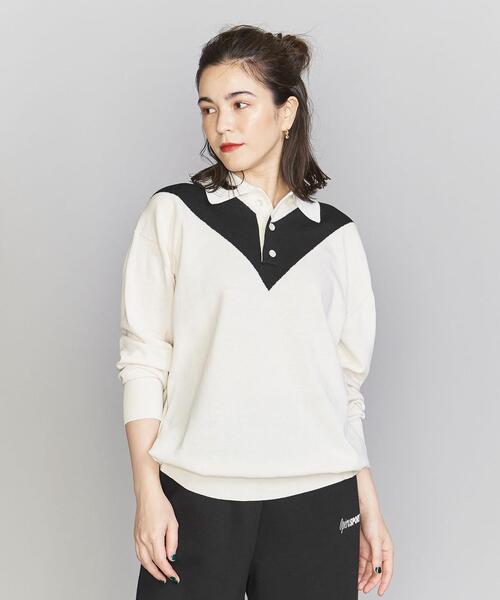 「BEAUTY&YOUTH UNITED ARROWS」 長袖ニット - ホワイト レディース コイルニット ショートスリーブ プルオーバー ―ウォッシャブル―