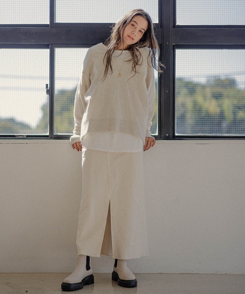 BAYFLOW（ベイフロー）の「フォックスＶネックニットプルオーバー（ニット/セーター・レディース・ベージュ/ブラウン/グレー/オレンジ/ブルー/アイボリー・SMALL/MEDIUM）」の7枚目の写真