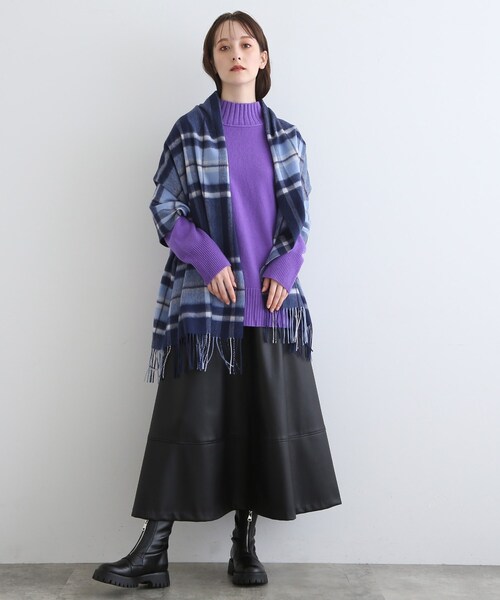 INDIVI（インディヴィ）の「◆【洗える/ウール100%】ストール（ストール/ショール・レディース・オフホワイト/イエロー/ブラック系1/グレー系1/ピンク系6/ブルー系1・00）」の12枚目の写真