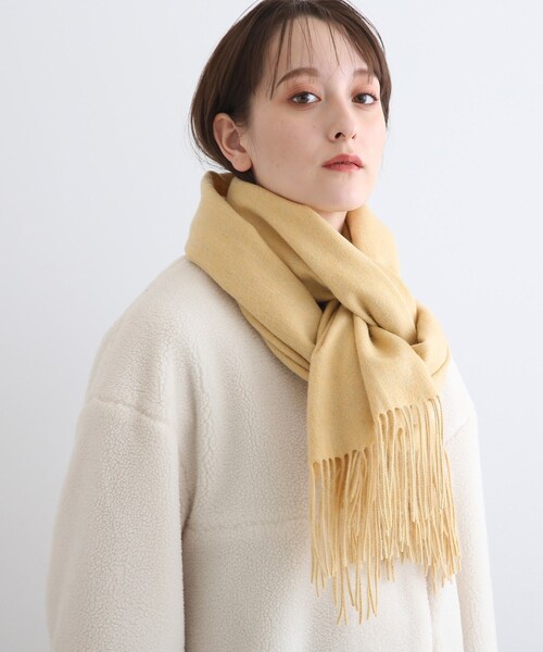 INDIVI（インディヴィ）の「◆【洗える/ウール100%】ストール（ストール/ショール・レディース・オフホワイト/イエロー/ブラック系1/グレー系1/ピンク系6/ブルー系1・00）」の5枚目の写真