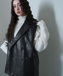 NILWAY | フェイクレザーダブルブレストベスト(ベスト)