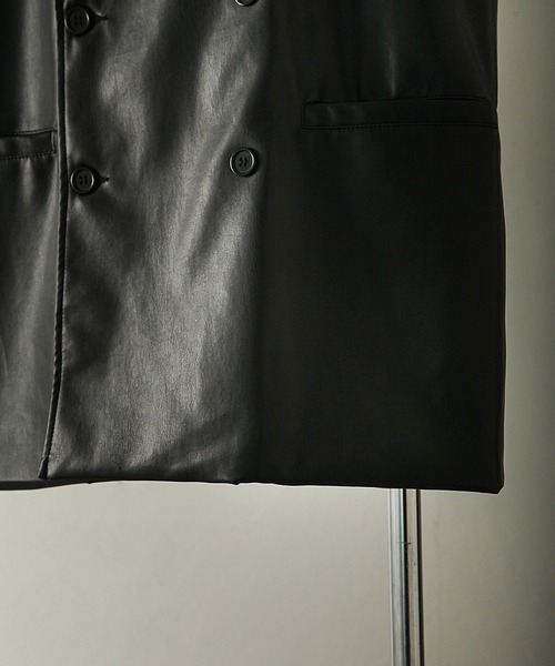 NILWAY（ニルウェイ）の「PUレザー ダブル ベスト（ベスト・レディース・チャコール/ブラック・LARGE/MEDIUM）」の6枚目の写真