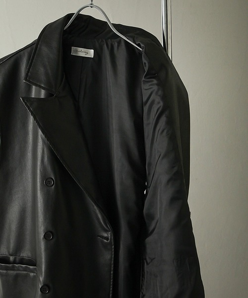 NILWAY（ニルウェイ）の「PUレザー ダブル ベスト（ベスト・レディース・チャコール/ブラック・LARGE/MEDIUM）」の7枚目の写真