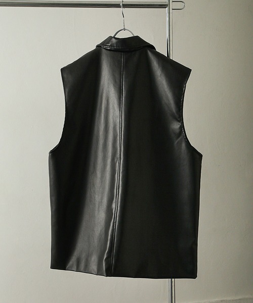 NILWAY（ニルウェイ）の「PUレザー ダブル ベスト（ベスト・レディース・チャコール/ブラック・LARGE/MEDIUM）」の8枚目の写真