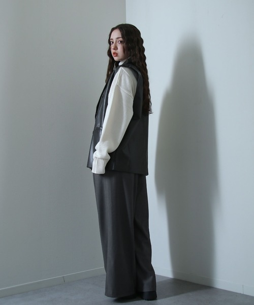 NILWAY（ニルウェイ）の「PUレザー ダブル ベスト（ベスト・レディース・チャコール/ブラック・LARGE/MEDIUM）」の20枚目の写真