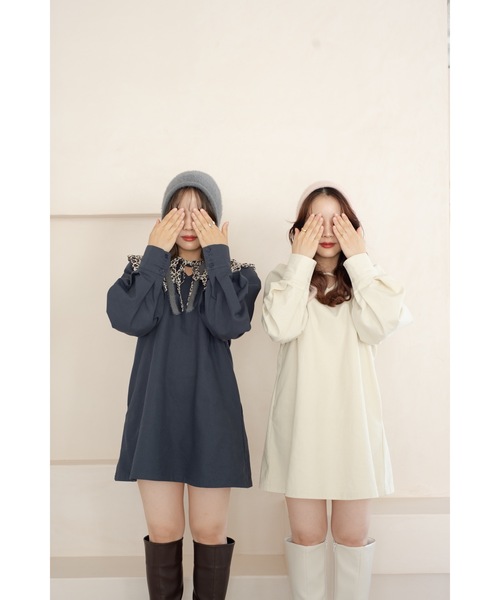 jumelle（ジュメロ）の「【前後2way】２wayチノワンピース（ワンピース・レディース・ネイビー/アイボリー・FREE）」の7枚目の写真