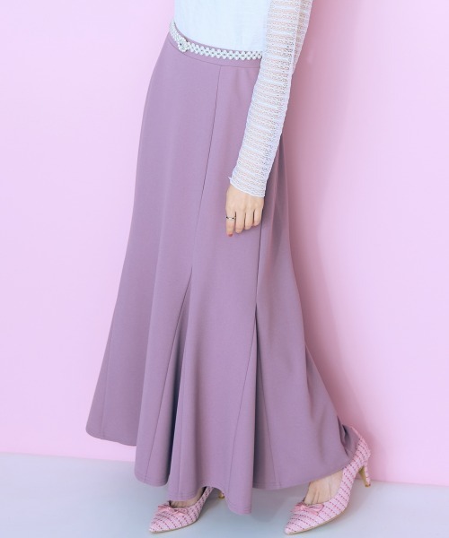 marun（マルン）の「＜大きいサイズ＞【選べるシルエット】 カットツイルスカート（マーメイド／Iライン） marun（スカート・レディース・ブラック/ピンク系/サックスブルー/サンドグレー/オフホワイト/パープル/レッド系/ブルー/ネイビー/パープル系その他/ブラック系その他・3L/5L/4L/LL/L/M）」の8枚目の写真
