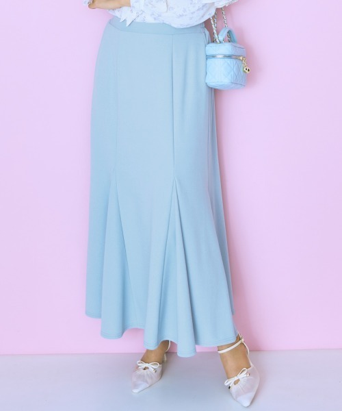 marun（マルン）の「＜大きいサイズ＞【選べるシルエット】 カットツイルスカート（マーメイド／Iライン） marun（スカート・レディース・ブラック/ピンク系/サックスブルー/サンドグレー/オフホワイト/パープル/レッド系/ブルー/ネイビー/パープル系その他/ブラック系その他・3L/5L/4L/LL/L/M）」の7枚目の写真