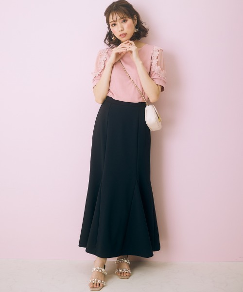 marun（マルン）の「＜大きいサイズ＞【選べるシルエット】 カットツイルスカート（マーメイド／Iライン） marun（スカート・レディース・ブラック/ピンク系/サックスブルー/サンドグレー/オフホワイト/パープル/レッド系/ブルー/ネイビー/パープル系その他/ブラック系その他・3L/5L/4L/LL/L/M）」の13枚目の写真