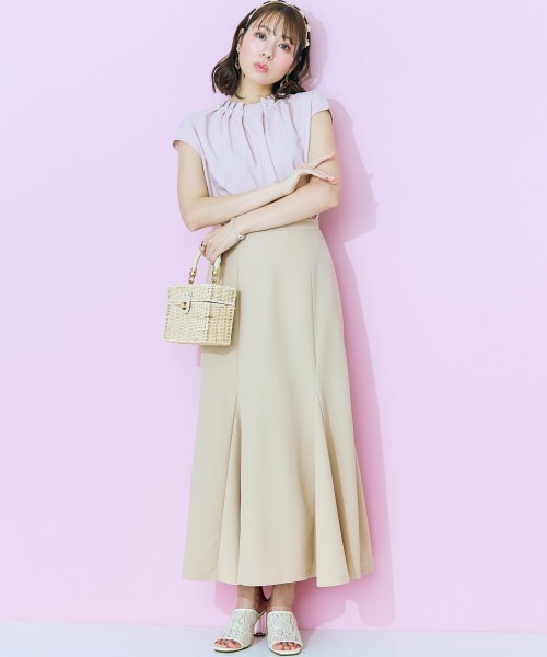 marun（マルン）の「＜大きいサイズ＞【選べるシルエット】 カットツイルスカート（マーメイド／Iライン） marun（スカート・レディース・ブラック/ピンク系/サックスブルー/サンドグレー/オフホワイト/パープル/レッド系/ブルー/ネイビー/パープル系その他/ブラック系その他・3L/5L/4L/LL/L/M）」の18枚目の写真