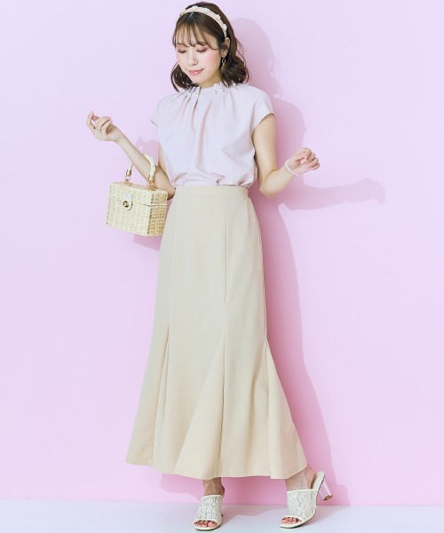 marun（マルン）の「＜大きいサイズ＞【選べるシルエット】 カットツイルスカート（マーメイド／Iライン） marun（スカート・レディース・ブラック/ピンク系/サックスブルー/サンドグレー/オフホワイト/パープル/レッド系/ブルー/ネイビー/パープル系その他/ブラック系その他・3L/5L/4L/LL/L/M）」の17枚目の写真