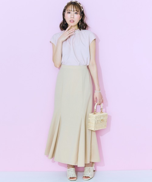 marun（マルン）の「＜大きいサイズ＞【選べるシルエット】 カットツイルスカート（マーメイド／Iライン） marun（スカート・レディース・ブラック/ピンク系/サックスブルー/サンドグレー/オフホワイト/パープル/レッド系/ブルー/ネイビー/パープル系その他/ブラック系その他・3L/5L/4L/LL/L/M）」の20枚目の写真