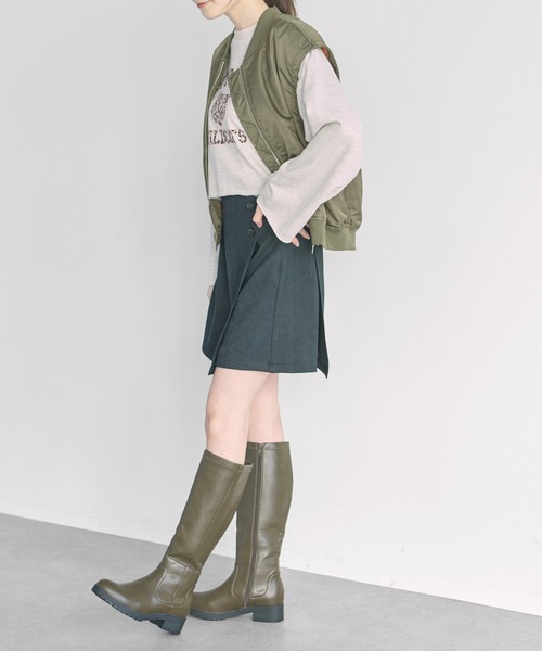 earth music&ecology（アースミュージックアンドエコロジー）の「2WAY MA-1（MA-1・レディース・キャメル/カーキ/チャコールグレー・L/M）」の17枚目の写真