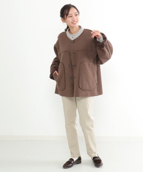 LBC（エルビーシー）の「ボアコーデュロイリバジャケット（ブルゾン・レディース・ダークブラウン/ベージュ/グレー・M/L）」の13枚目の写真