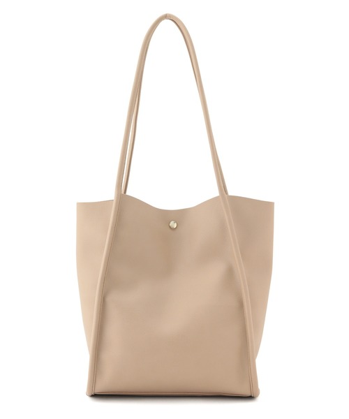 VIS（ビス）の「【ZOZO限定】【A4対応】軽くて柔らかい。シンプルソフトフェイクレザートートバッグ（トートバッグ・レディース・ブラック/ベージュ・FREE）」の5枚目の写真