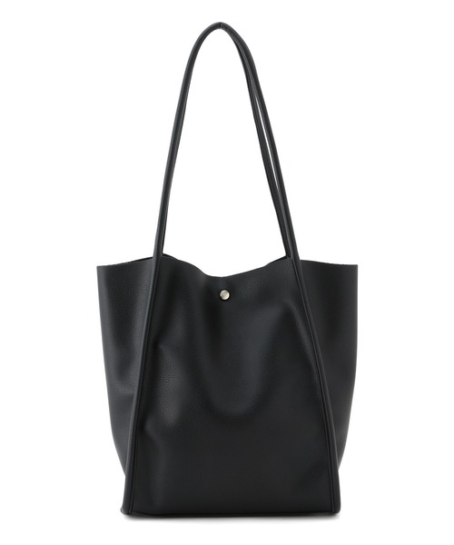 VIS（ビス）の「【ZOZO限定】【A4対応】軽くて柔らかい。シンプルソフトフェイクレザートートバッグ（トートバッグ・レディース・ブラック/ベージュ・FREE）」の4枚目の写真