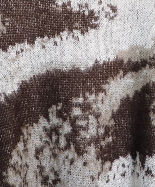 Confirm（コンファーム）の「モヘアライク ルーズシルエット グラデーション 煙柄ジャガード シャギーニットカーディガン【Confirm】（カーディガン/ボレロ・メンズ・ブラウン/グリーン/ブラック/パープル系その他/ブラック系その他/ブルー系その他/イエロー/イエロー系その他/グレー・M/L）」の12枚目の写真