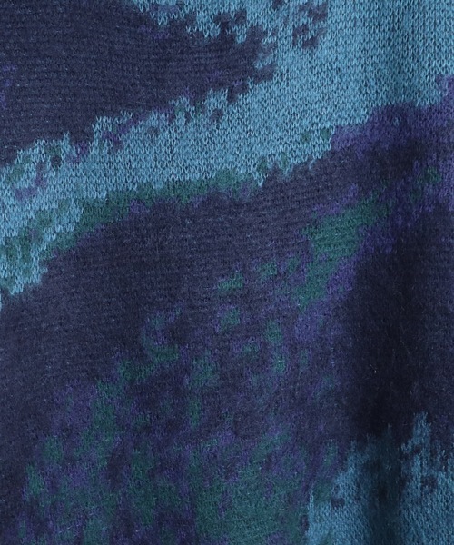 Confirm（コンファーム）の「モヘアライク ルーズシルエット グラデーション 煙柄ジャガード シャギーニットカーディガン【Confirm】（カーディガン/ボレロ・メンズ・ブラウン/グリーン/ブラック/パープル系その他/ブラック系その他/ブルー系その他/イエロー/イエロー系その他/グレー・M/L）」の13枚目の写真