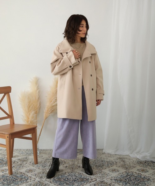 Bou Jeloud（ブージュルード）の「スタンドカラーソデボリュームコート（その他アウター・レディース・モカ/グリーン/アイボリー/ブラック・FREE）」の22枚目の写真