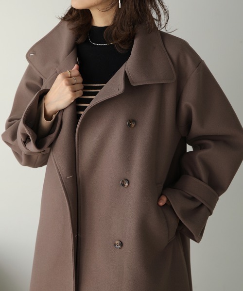 Bou Jeloud（ブージュルード）の「スタンドカラーソデボリュームコート（その他アウター・レディース・モカ/グリーン/アイボリー/ブラック・FREE）」の16枚目の写真