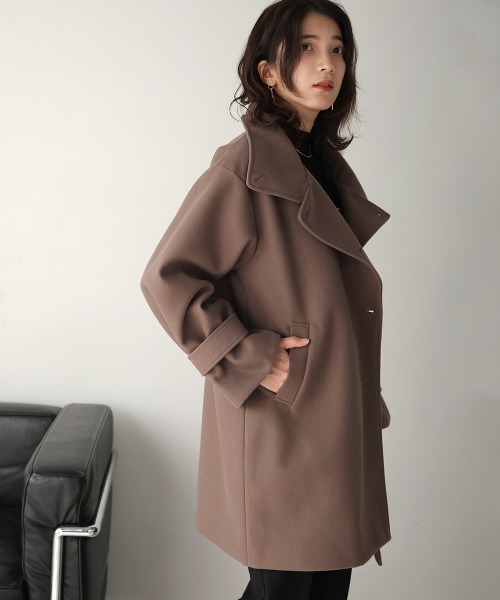 Bou Jeloud（ブージュルード）の「スタンドカラーソデボリュームコート（その他アウター・レディース・モカ/グリーン/アイボリー/ブラック・FREE）」の12枚目の写真