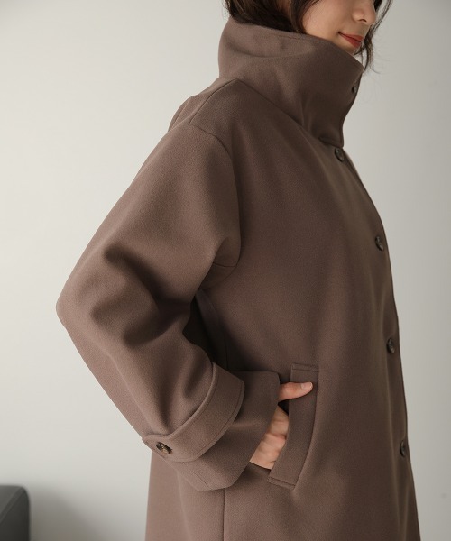 Bou Jeloud（ブージュルード）の「スタンドカラーソデボリュームコート（その他アウター・レディース・モカ/グリーン/アイボリー/ブラック・FREE）」の8枚目の写真