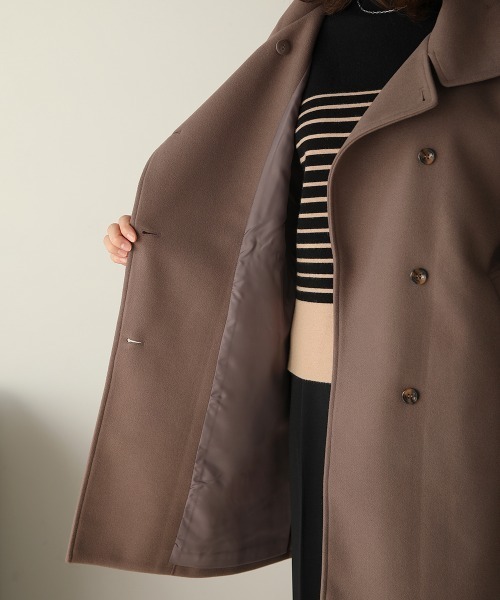 Bou Jeloud（ブージュルード）の「スタンドカラーソデボリュームコート（その他アウター・レディース・モカ/グリーン/アイボリー/ブラック・FREE）」の13枚目の写真