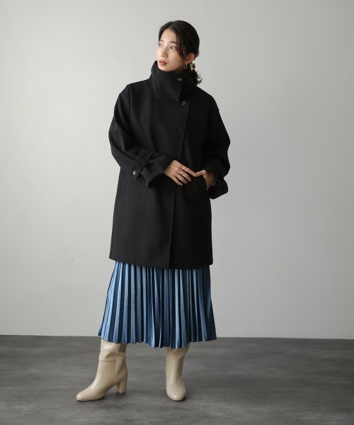 Bou Jeloud（ブージュルード）の「スタンドカラーソデボリュームコート（その他アウター・レディース・モカ/グリーン/アイボリー/ブラック・FREE）」の11枚目の写真