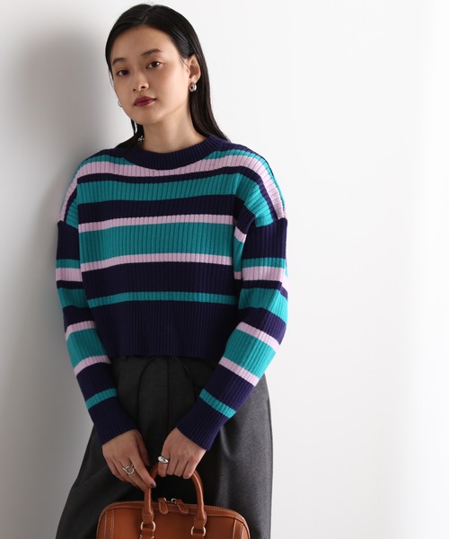 N.（N. Natural Beauty Basic）（エヌエヌナチュラルビューティーベーシック）の「◆前後２ＷＡＹボーダーショートカーディガン（カーディガン/ボレロ・レディース・オレンジ/ネイビー・MEDIUM）」の16枚目の写真