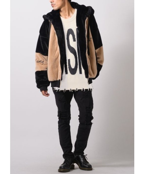 RE730(アールイーセブンサーティー)の「RE730 ふわふわもこもこのかわいいファーブルゾン(ブルゾン・メンズ・ブラック/ベージュ/サックスブルー/ピンク・MEDIUM/LARGE/X-LARGE)」の13枚目の写真