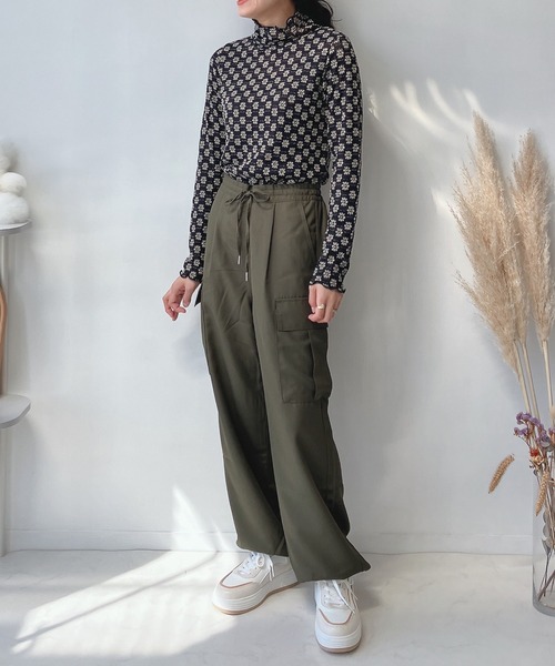 AS KNOW AS plus(アズノゥアズプラス)の「♪ドロストカーゴパンツ(カーゴパンツ・レディース・ブラック/カーキ/ピンクベージュ・FREE)」の12枚目の写真