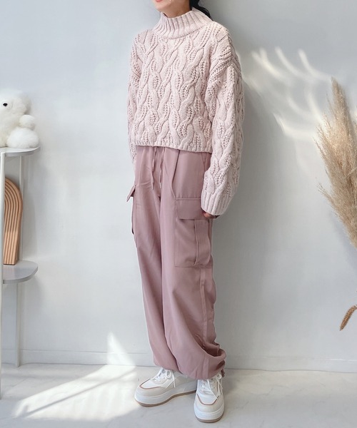AS KNOW AS plus(アズノゥアズプラス)の「♪ドロストカーゴパンツ(カーゴパンツ・レディース・ブラック/カーキ/ピンクベージュ・FREE)」の16枚目の写真