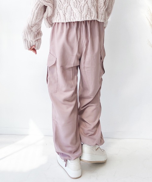 AS KNOW AS plus(アズノゥアズプラス)の「♪ドロストカーゴパンツ(カーゴパンツ・レディース・ブラック/カーキ/ピンクベージュ・FREE)」の8枚目の写真