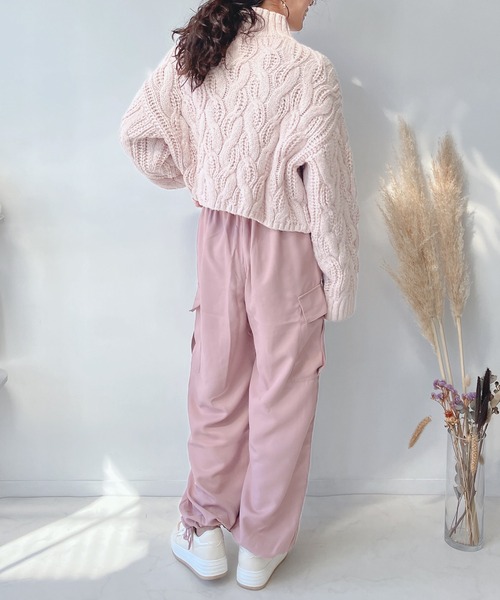 AS KNOW AS plus(アズノゥアズプラス)の「♪ドロストカーゴパンツ(カーゴパンツ・レディース・ブラック/カーキ/ピンクベージュ・FREE)」の21枚目の写真