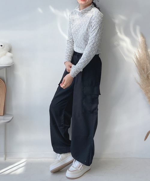 AS KNOW AS plus(アズノゥアズプラス)の「♪ドロストカーゴパンツ(カーゴパンツ・レディース・ブラック/カーキ/ピンクベージュ・FREE)」の11枚目の写真