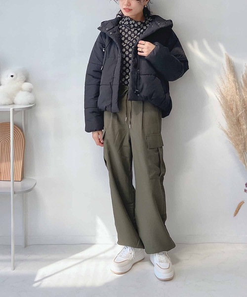 AS KNOW AS plus(アズノゥアズプラス)の「♪ドロストカーゴパンツ(カーゴパンツ・レディース・ブラック/カーキ/ピンクベージュ・FREE)」の4枚目の写真