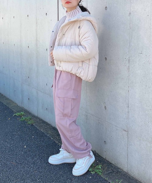 AS KNOW AS plus(アズノゥアズプラス)の「♪ドロストカーゴパンツ(カーゴパンツ・レディース・ブラック/カーキ/ピンクベージュ・FREE)」の7枚目の写真